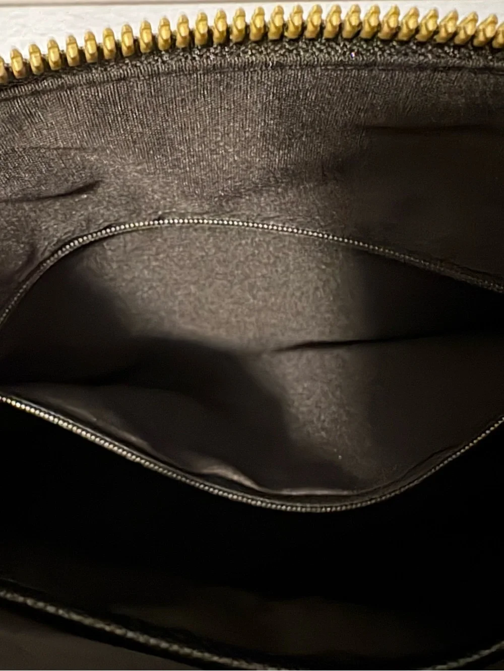 Nanette Lepore Black Pebbled Leather Messenger with Gold Accents